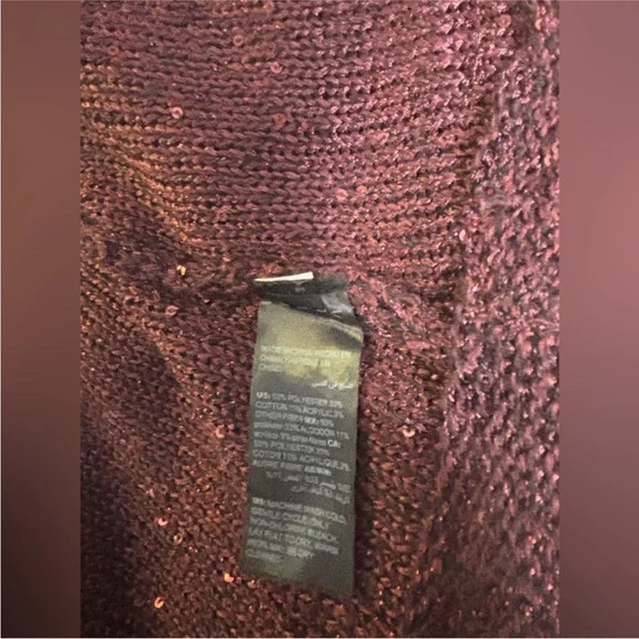 White House Black Market Breathable Light Burgundy Sequin Cardigan size XS - Picture 6 of 8